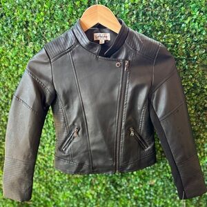 New Coffee Shop Girls Black Faux Lather Moto Biker Jacket